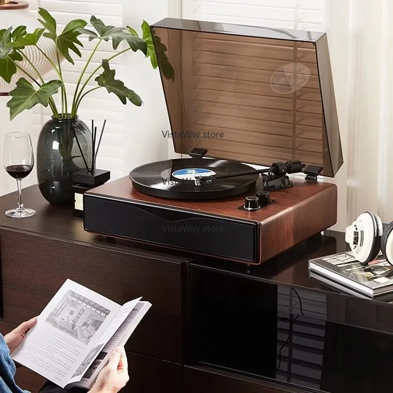 High Quality Portable Retro Style Gramophone for Bluetooth Turntable with Vinyl Record Player Audio Video Accessory Collectible