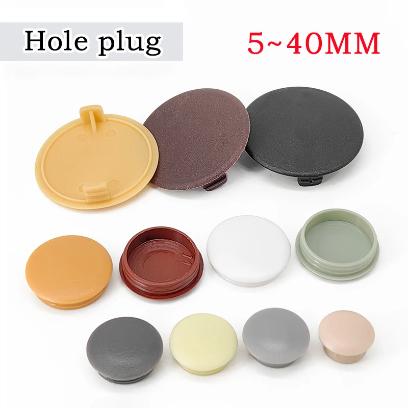 

5-40mm Plastic Black Plug Hole Cover Caps Plugs Furniture Holes Round Profile Pipe Cap Gromet Wire Screw Covers