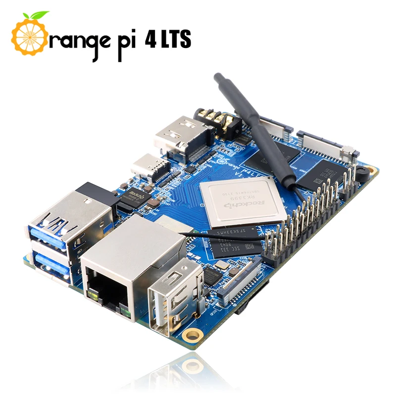 Orange Pi 4 LTS 4GB LPDDR4 RAM 16GB EMMC Development Board Rockchip RK3399,WiFi+BT5.0,Gigabit Ethernet,Android,Ubuntu,Debian OS