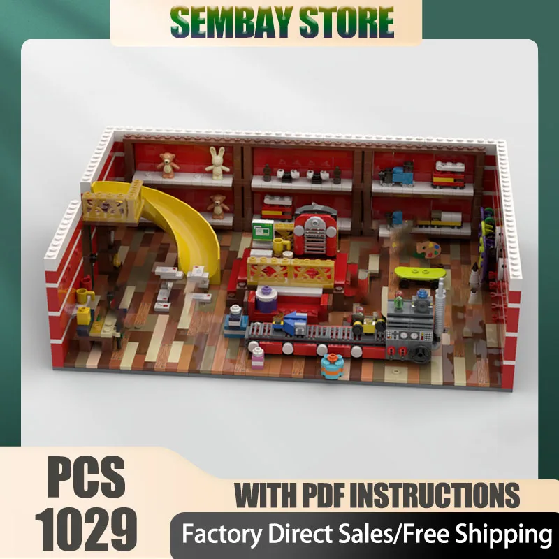

City Street View Model Moc Building Brick Modular Christmas Workshop Model Technology Blocks Christmas DIY Toy Construction Gift
