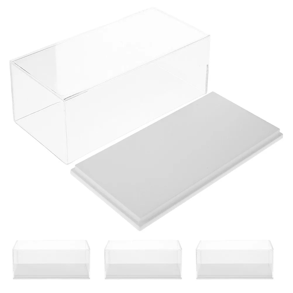 4Pcs Small Display Case for Car Models Clear Plastic 1:64 Scale Miniature Vehicles Protective Cover Ideal for Collectors Shelf view 5