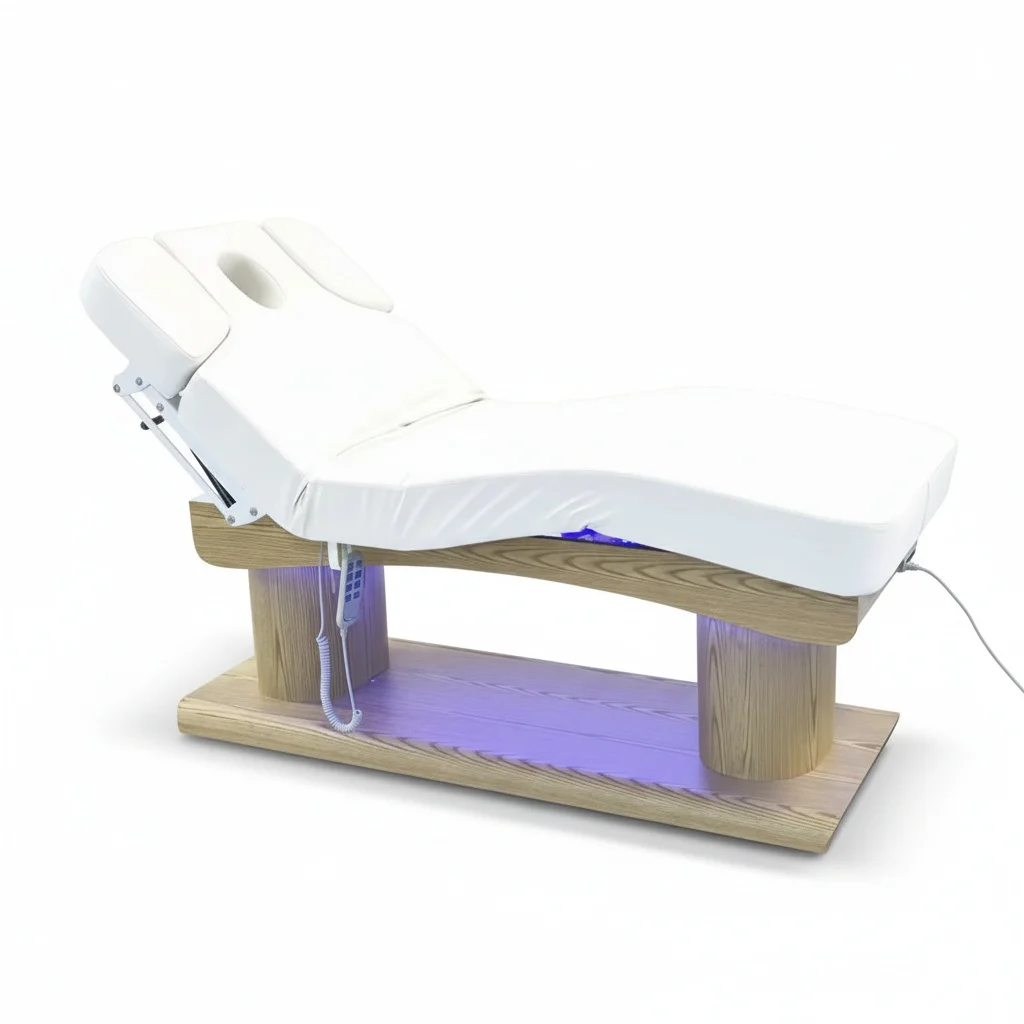 

Electric Massage Table, PU Leather Beauty Salon Bed, 4 Motor Lash Bed, Foot Control, Cosmetic Facial Spa Bed, Head Spa Equipment