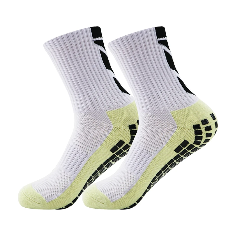 Teenage Anti Soccer Football Socks Men Slip for Kid Boys Sport Grips Crew Socks Black White Blue High Quality Socks