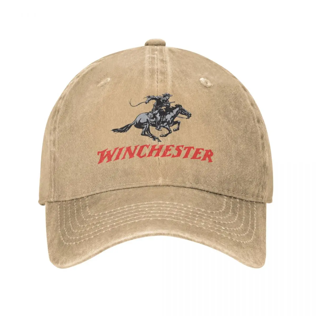 Winchester Horse-gorra de béisbol lavada de mezclilla transpirable para hombres y mujeres, gorras Snapback, sombreros de protección solar, gran