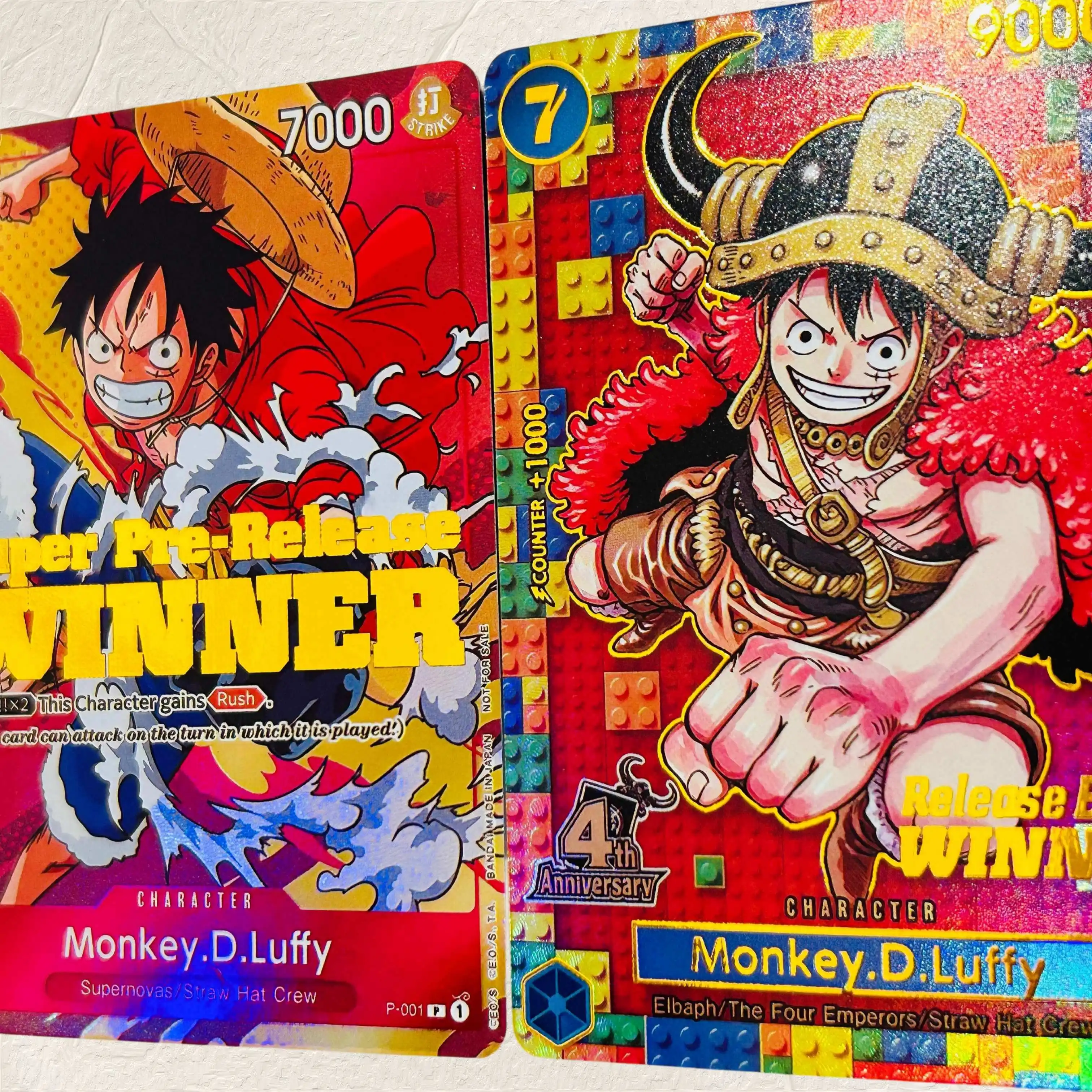 DIY One Piece Monkey.D.Luffy P-11 English Version Collectible Grade Gold Foil Texture Cards Premium Anime Collection Cards view 5