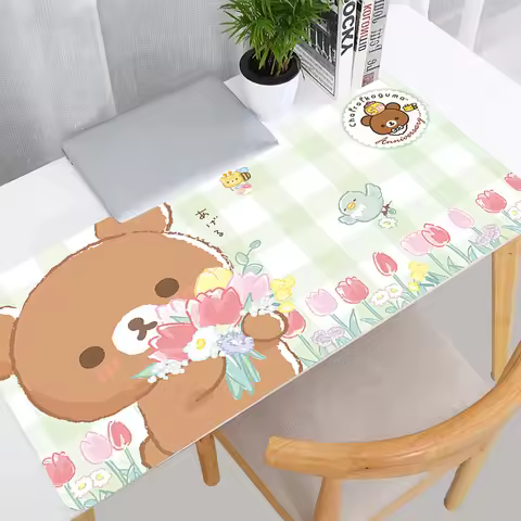 Mouse Pad Rilakkuma Anime Mousepad PC HD Kawaii Korilakkuma Bear Keyboard Pad Laptop Gaming Accessories Cute Desktop Mouse Mat