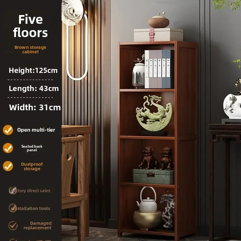 Stable Tea shelf shelf, multi-layer bamboo storage cabinet, Bogu rack, tea room, tea set rack, tea display cabinet.