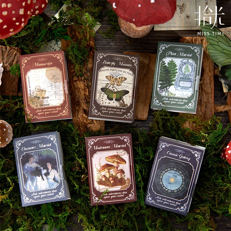 

80 листов/блокнот, блокнот из двухслойного материала, серия «Ретро-воспоминания», мини, 40 изображений, одноразовый. Отрежьте декоративную бумагу для ручной работы.