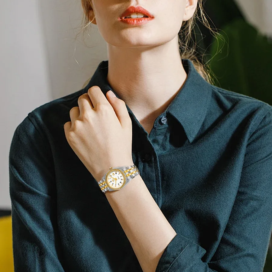 ساعة ميكانيكية أوتوماتيكية للأعمال كلاسيكية من Deesio ، حركة يابانية ، ساعات يد للزوجين ، مقاومة للماء ، علامة تجارية فاخرة ، 50 متر