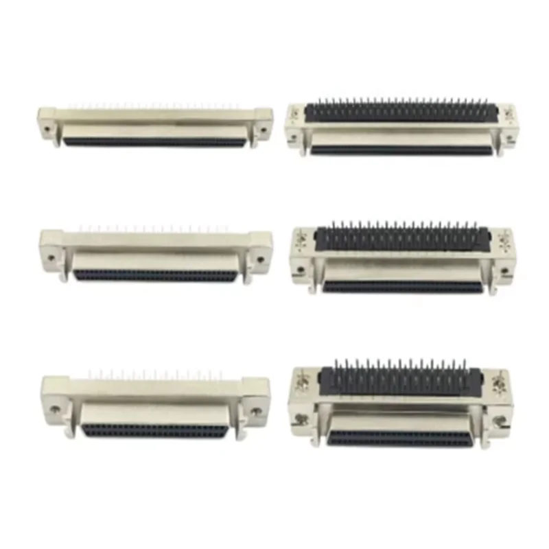 SCSI Connector DB Female Male 50 68 100 Pin Straight  90 180 Degree Hole Welding Solder Adapter 50P 68P 100P