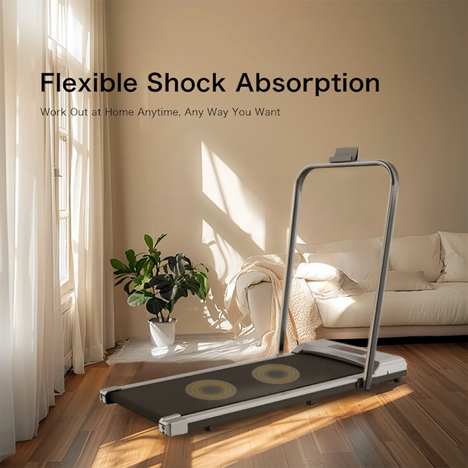 WalkingPad/Treadmill 3 Colors Available - Under The Desk Home Space-Saving Black-White-Silver Indoor Portable with Convenience a