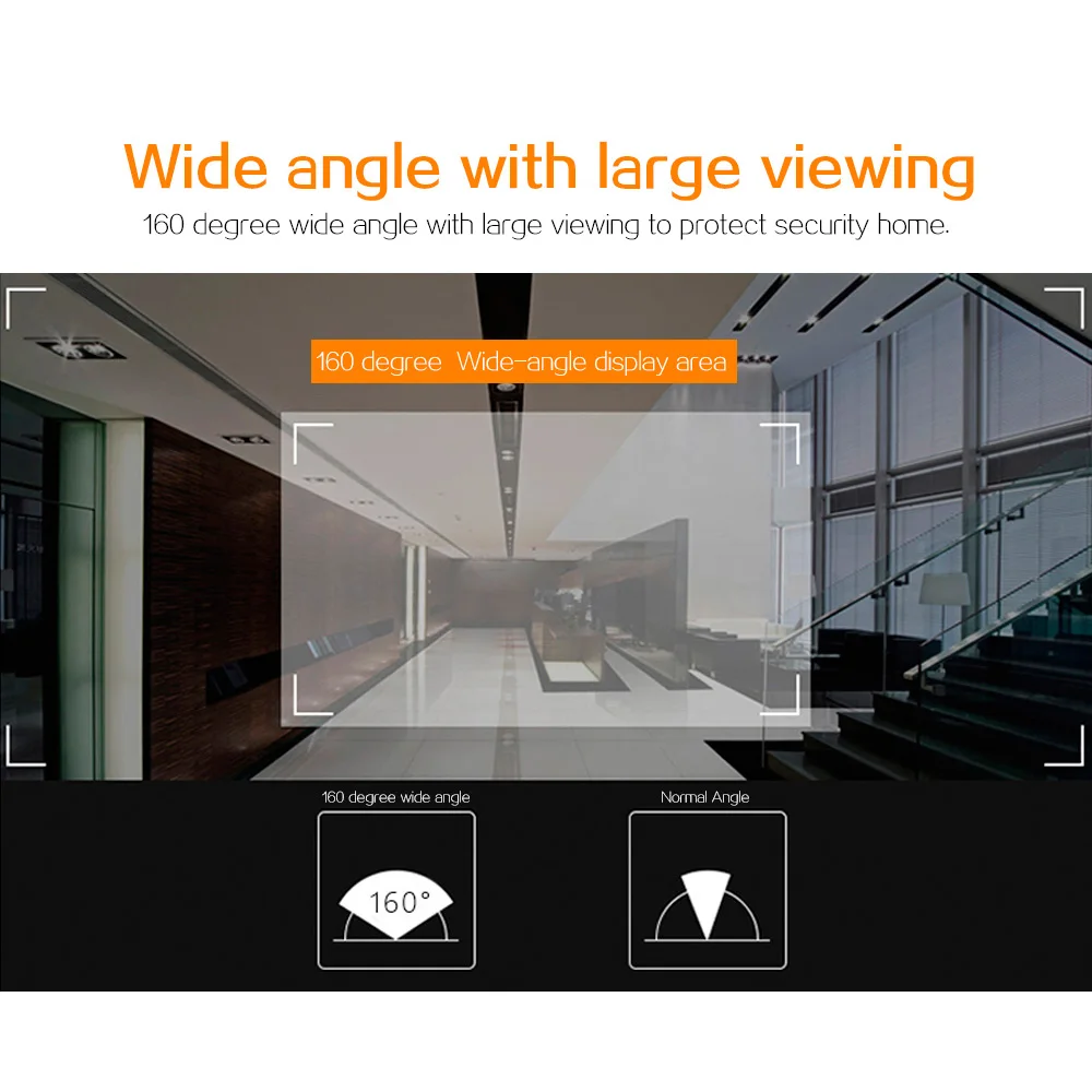 KERUI-Peephole Viewer Camera, 2.4 "TFT LCD, ângulo de 100 graus, Smart Door Viewer, Cat Eye