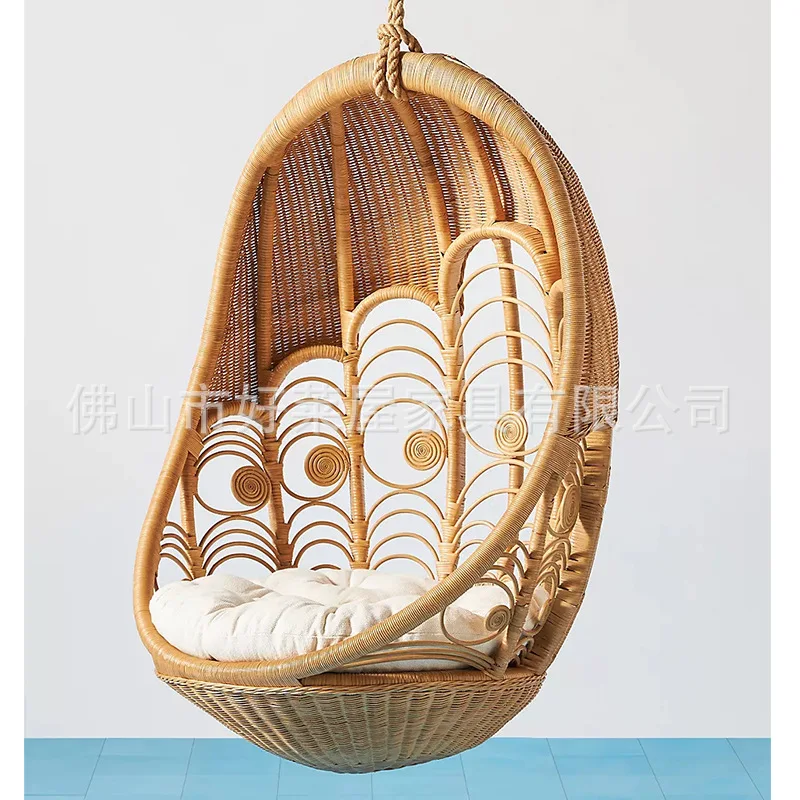 

ins peacock hanging chair indoor hanging basket rattan living room rocking chair adult homestay designer balcony swing