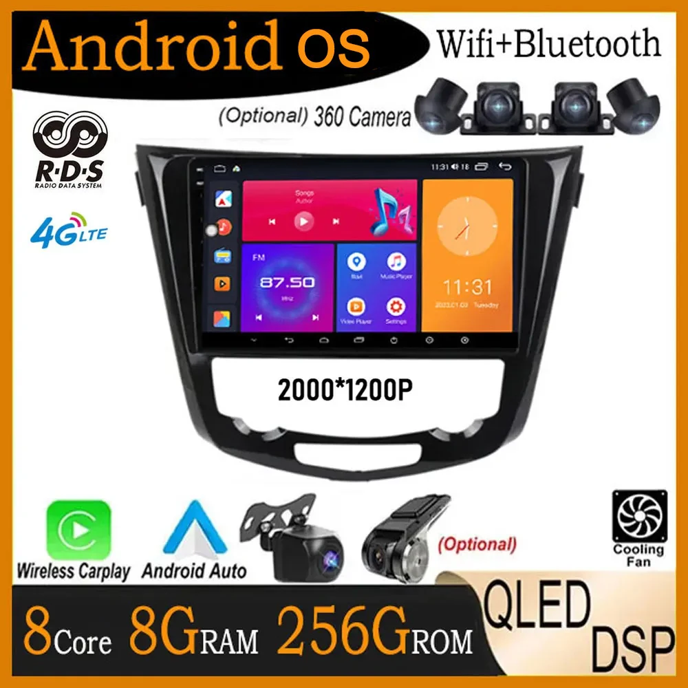 

2.5D Android 14 For Nissan X-Trail Xtrail X - Trail 3 T32 2013 - 2017 Car Video Player Radio Stereo Multimedia GPS Navigation