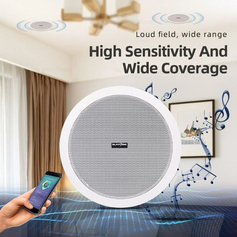 10W 6inch Bluetooth Ceiling Speakers Home Audio System BT In Ceiling Speaker Built In Digital Class D Amplifier for Home Theater