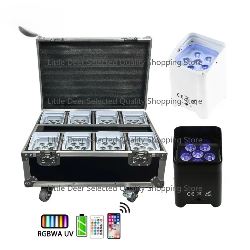 EU Warehouse 8pcs Charging case S6 Uplight 6X18w Led Battery Powered Par Uplight for Wedding Party Stage Light