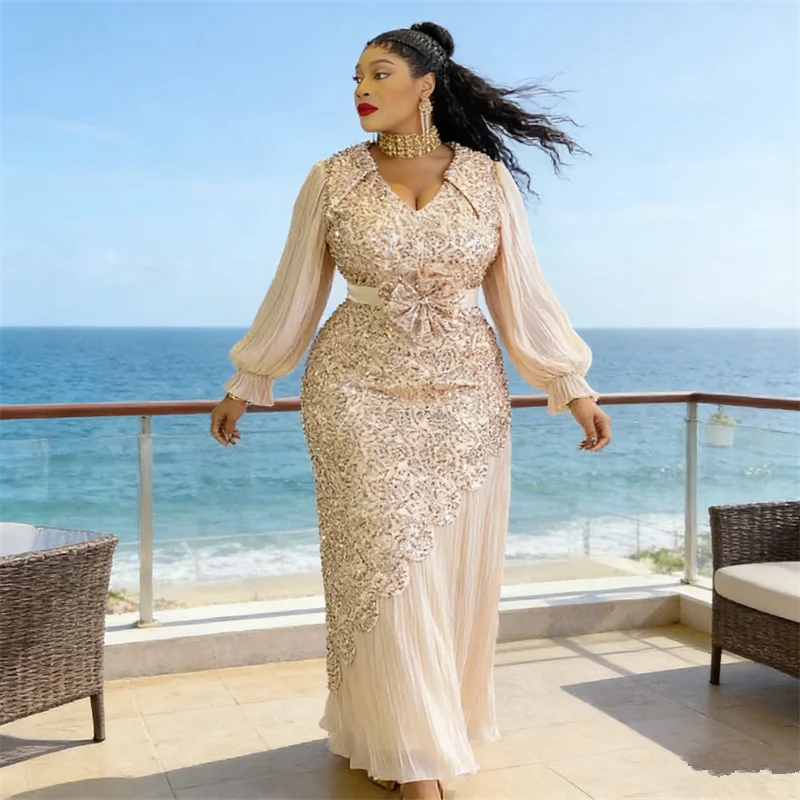 

Luxury Evening Dresses for Women Plus Size African Wedding Party Long Dress Turkey Outfits Robe Dashiki Ankara Africa Clothing