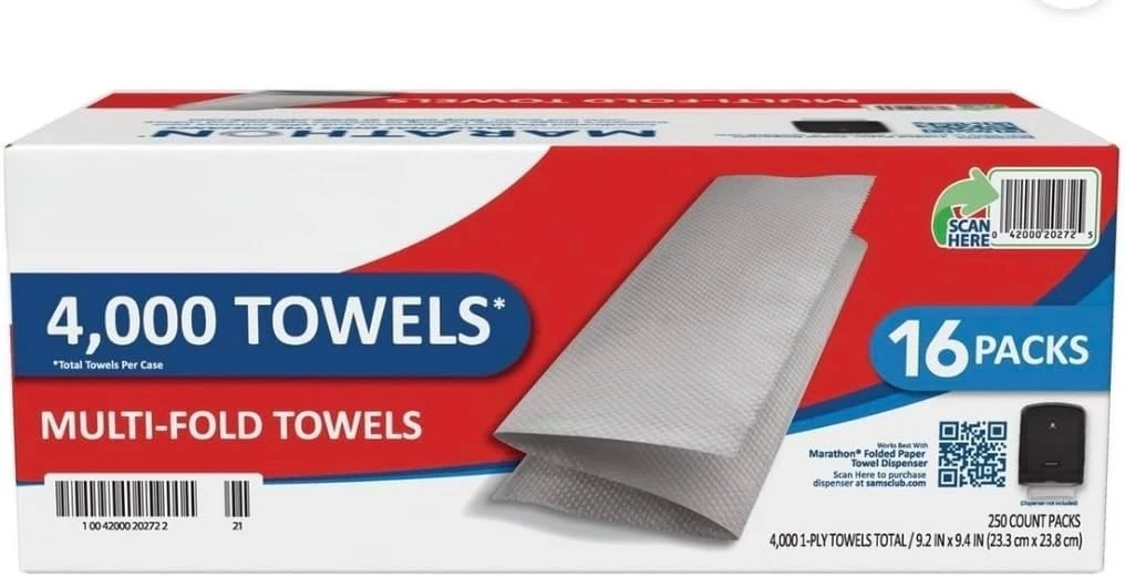 

Multifold Paper Towels, 4000 Count Total, 2 Pack Bulk Supply