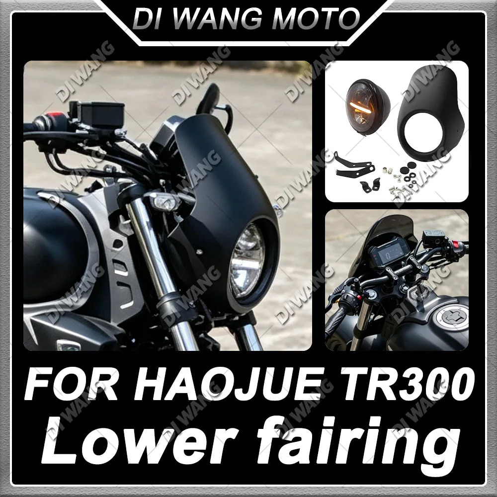 For Haojue TR300 TR 300 Motorcycle Front Headlight Fairing Cowl Lower Belly Pan Windshield Running Light Modified Accessories