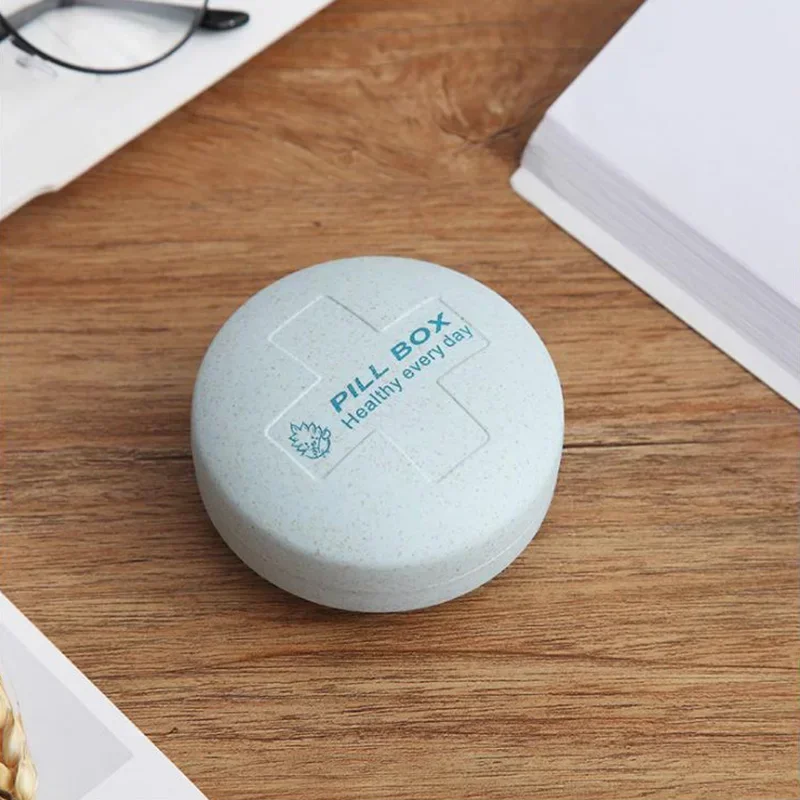 Portable Mini Pill Case Round Medicine Boxes 5 Grids Travel Home Medical Drugs Tablet Empty Container Home Holder Cases