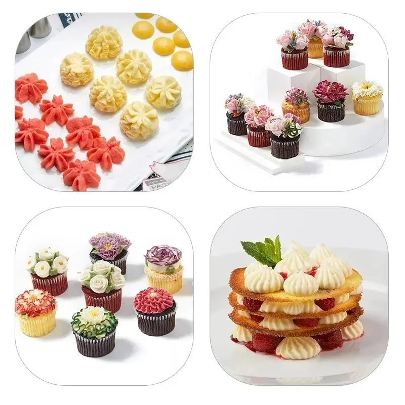 1/3set Silicone Icing Piping Cream Pastry Bag Stainless Steel Cake Nozzle DIY Cake Decorating Tips Fondant Pastry Tools