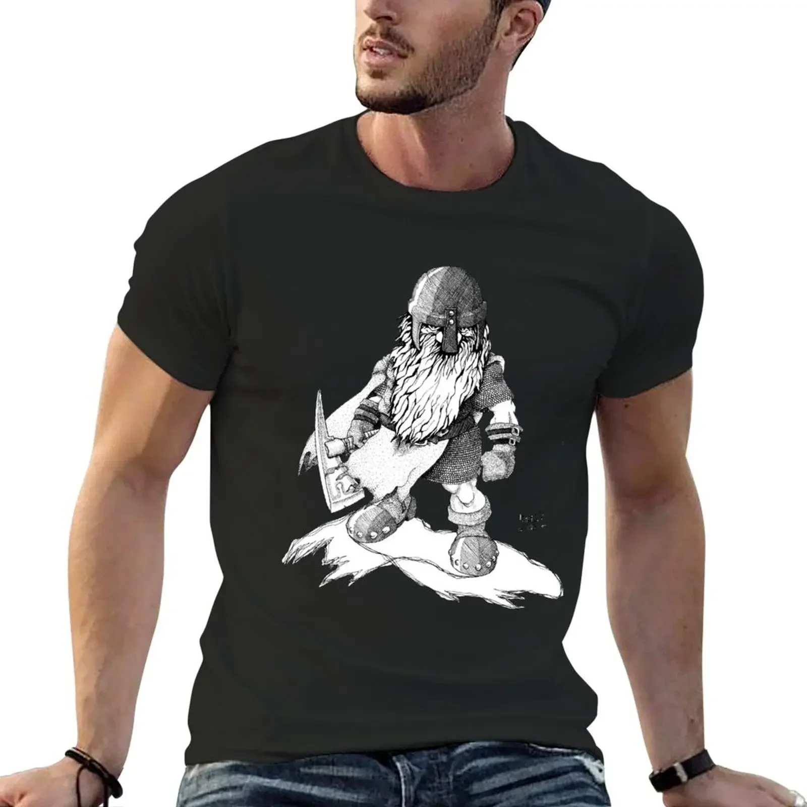 Asplenia Studios: Dwarven Warrior 2001 T-Shirt Short sleeve tee quick drying vintage mens big and tall t shirts