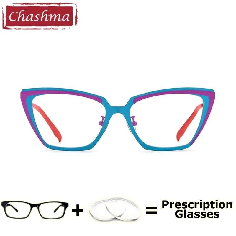 

Очки Chashma из чистого титана для женщин, модный дизайн, ультралегкие очки для чтения для компьютера, близорукости, мультифокальные переходные очки