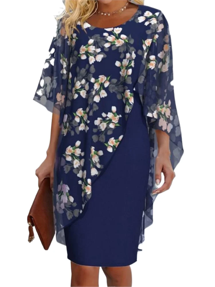 

Women's Print Dress Fashion O Neck Package Dresses For Women Casual Holiday Party Skirt Dresses Womens Clothing Summer New