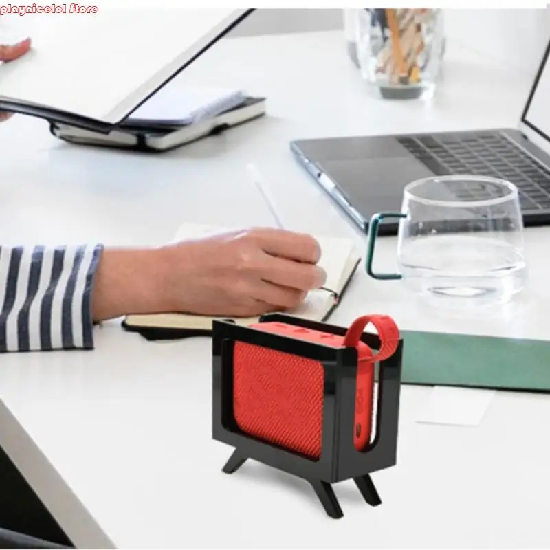 e8baデスクトップスタンドスピーカーホルダーGo 4/go 3スピーカーアクリル卓上スタンドスピーカーマウントアンチスリップベースディスプレイシェルフ