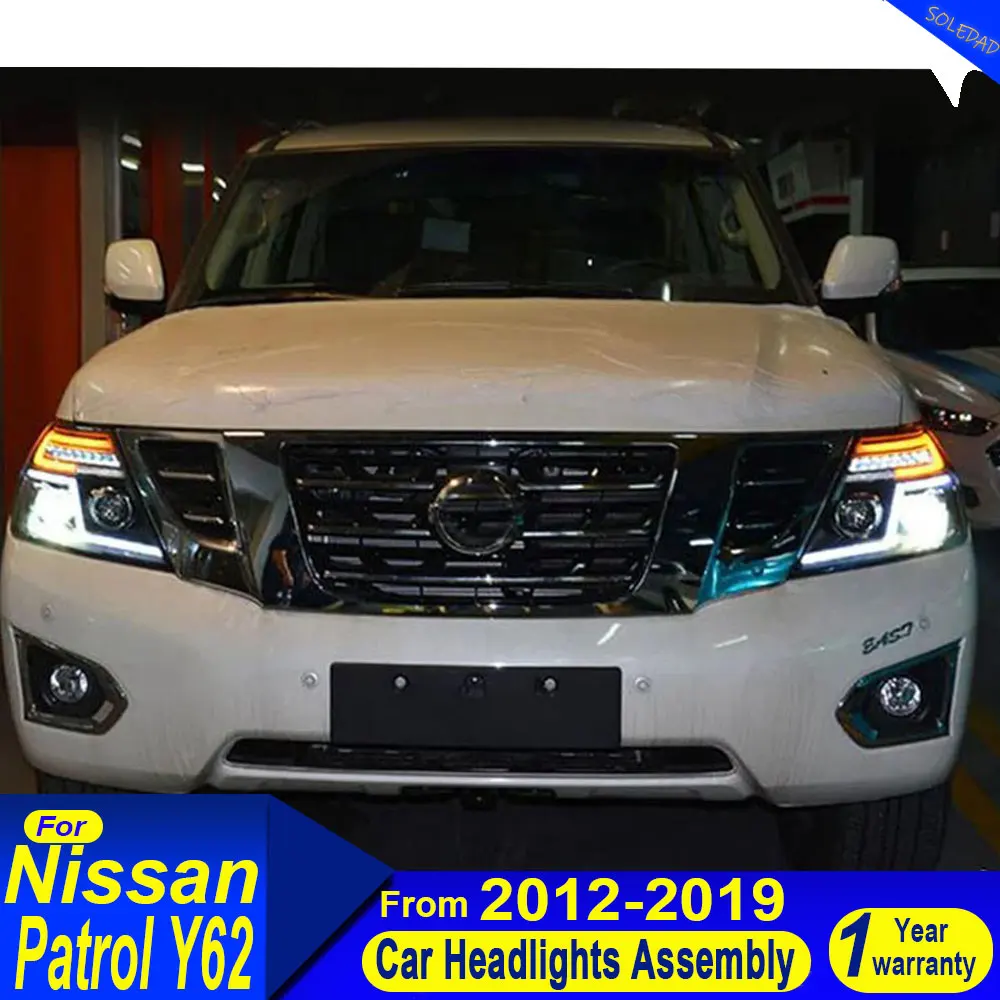 

Светодиодные фары для Nissan PATROL Y62 2012-2019, новый стиль, полностью светодиодные DRL, комплект фар, сигнальные аксессуары, модифицированные лампы