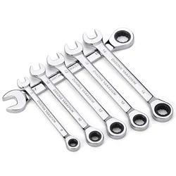 Ratchet Wrench Metric Chrome Vanadium Steel 72-Tooth Torque Universal Spanners for Car Repair Hand Tools 8-24mm