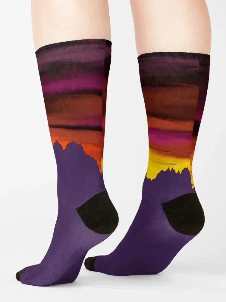 Organ Mountain Sunrise Socks funny gift Toe sports anti-slip Children's Socks Women Men's