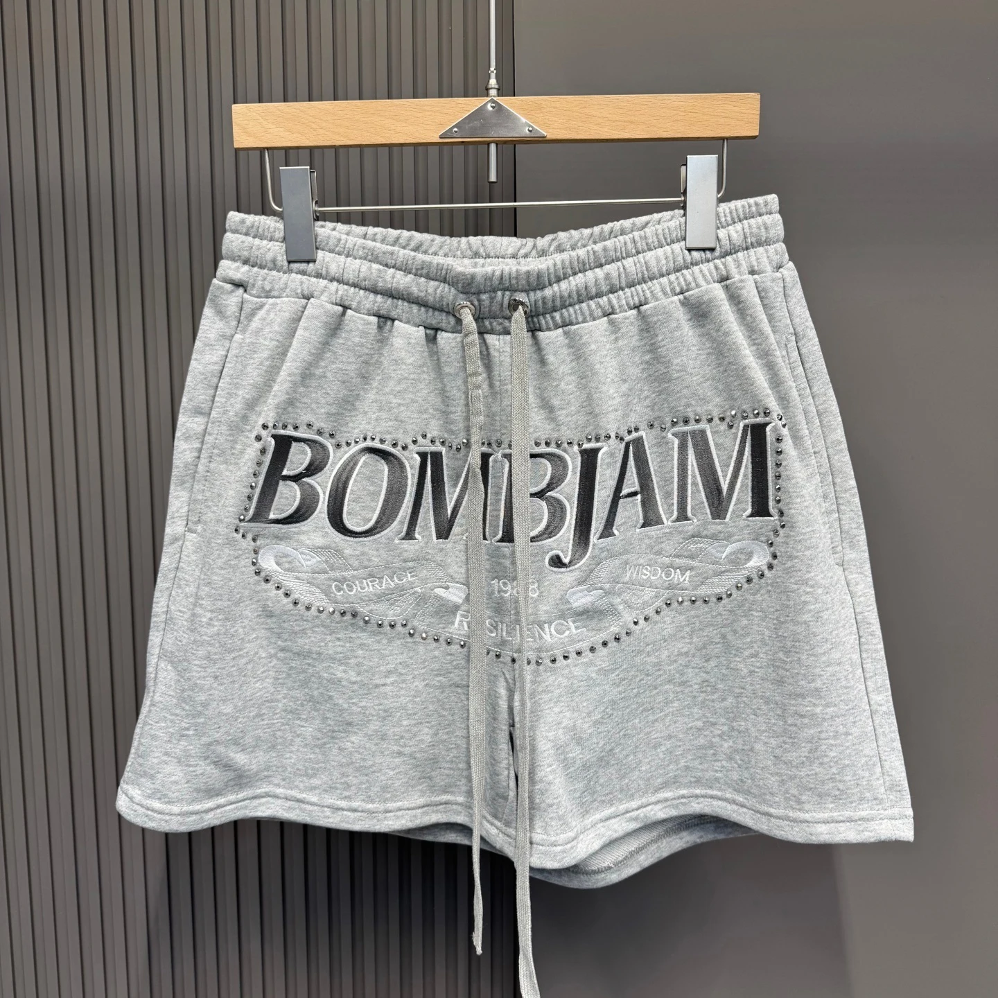 

Мужские и женские шорты с вышивкой и ромбовидной этикеткой, эластичные шорты Jorts на шнурке