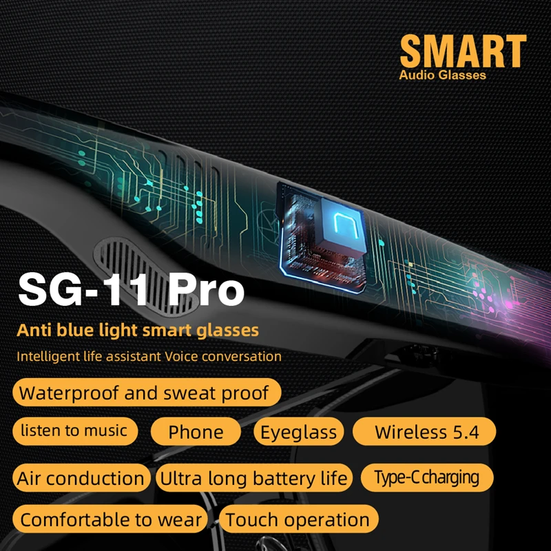 SG11PRO Новая линия солнцезащитных очков Музыкальные Bluetooth-наушники Многофункциональное прослушивание музыки и изготовление телефонных звонков Smart Bluetooth
