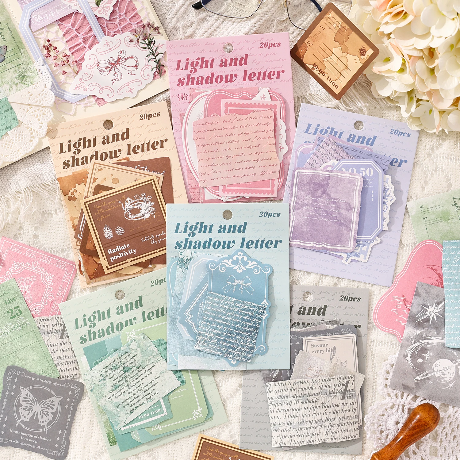 JIANQI 20 Stück Vintage Label Ledger DIY Material Aufkleber DIY Tagebuch Junk Journal Dekoration Tag Washi Aufkleber Album Scrapbooking