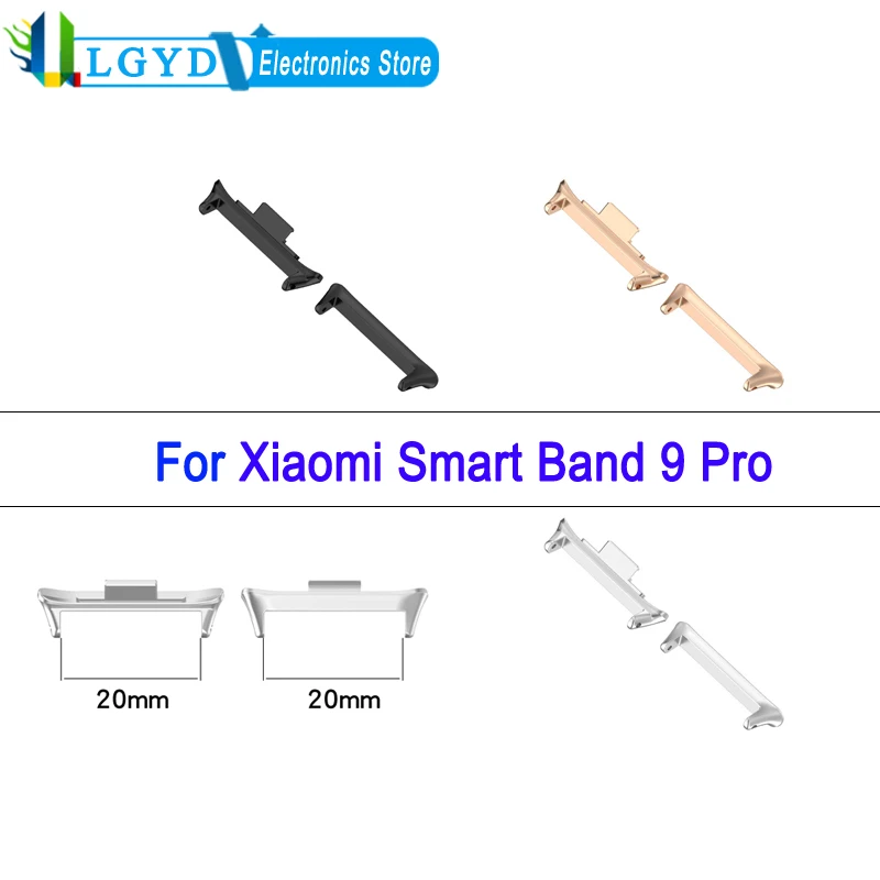 1 زوج 20 مللي متر حزام ساعة معدني موصل ل Xiaomi Smart Band 9 Pro ، 316-الفولاذ المقاوم للصدأ Smartwatch حزام الملحقات
