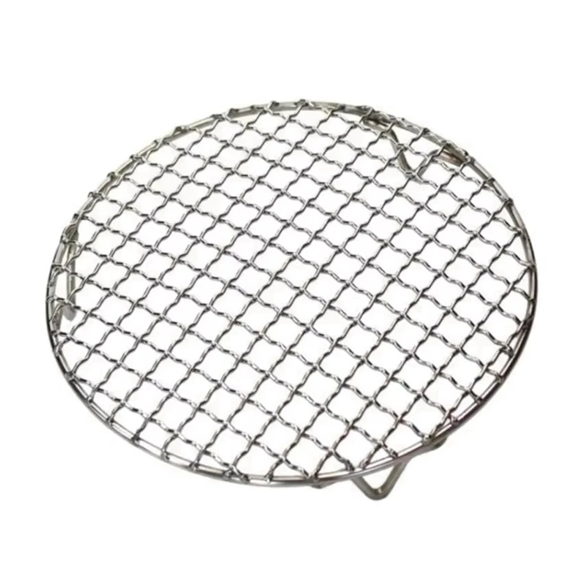 

HHTL Stainless Steel Barbecue Grill Mesh 22.5cm - Round BBQ Net with Stand for Outdoor Camping, Cooling Rack Included