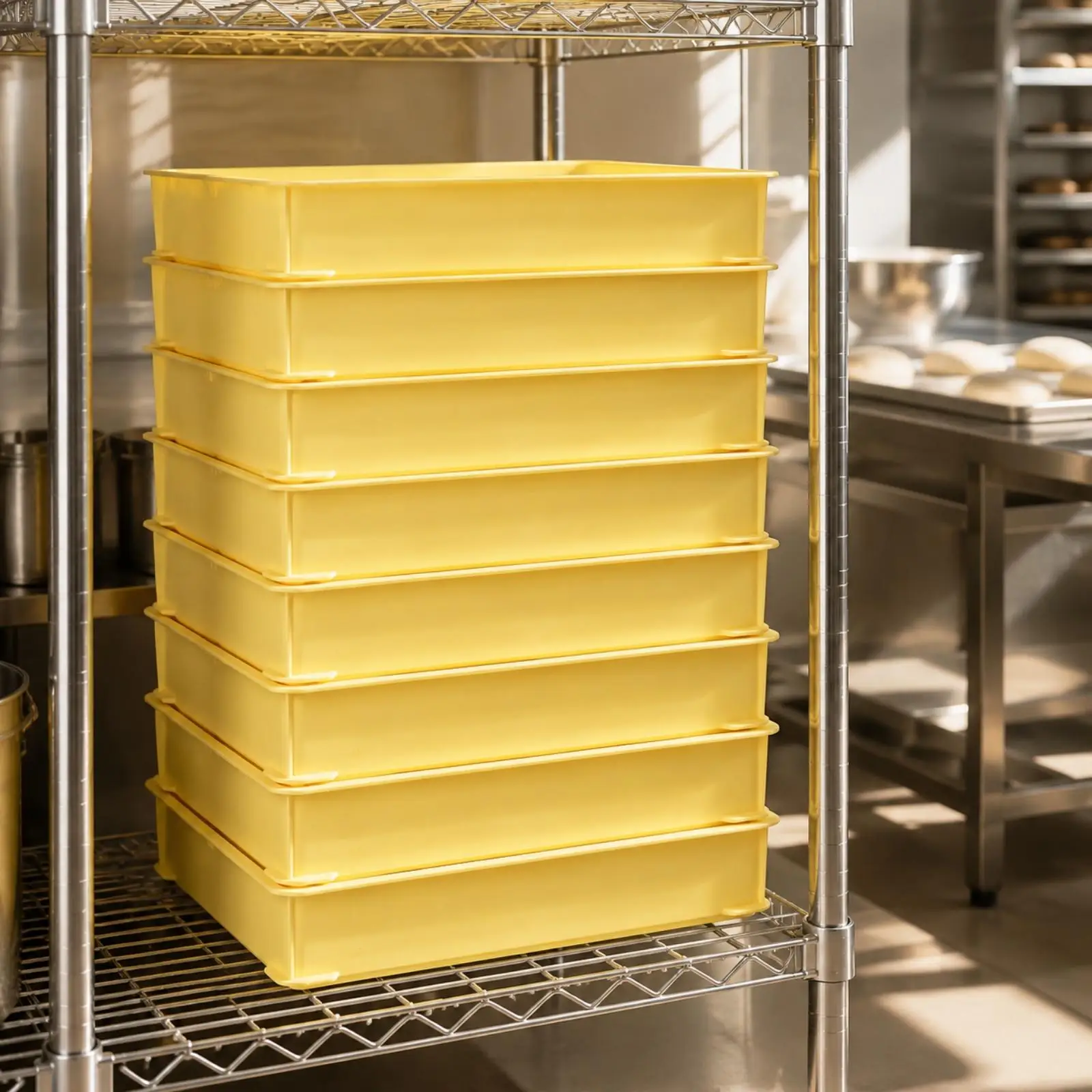 Food Storage Container Stackable Rectangular Food-Grade Plastic Pastry Base Box for Bakers, Commercial Kitchens, Bakeries