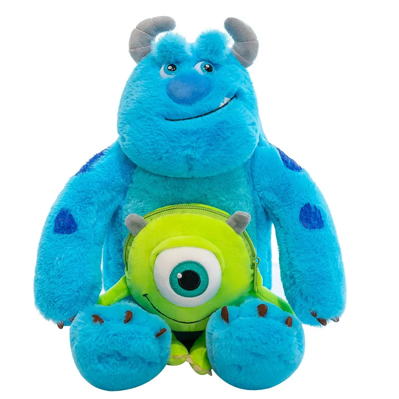 MINISO Disney Cartoon Monsters University Sullivan Doll Plush Backpack Bag Versatile Cartoon Blue Fur Monster Big Eyed Backpack