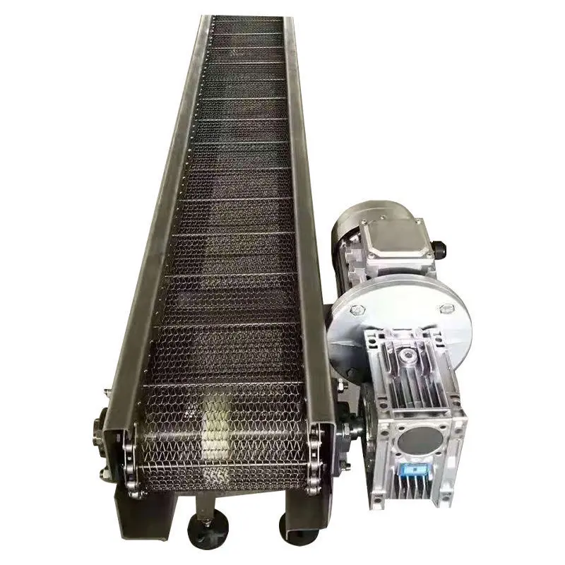 Stainless Steel Mesh Belt Conveyer Automatic Baffle Type Universal Chain Semi-automatic Transport Machinery