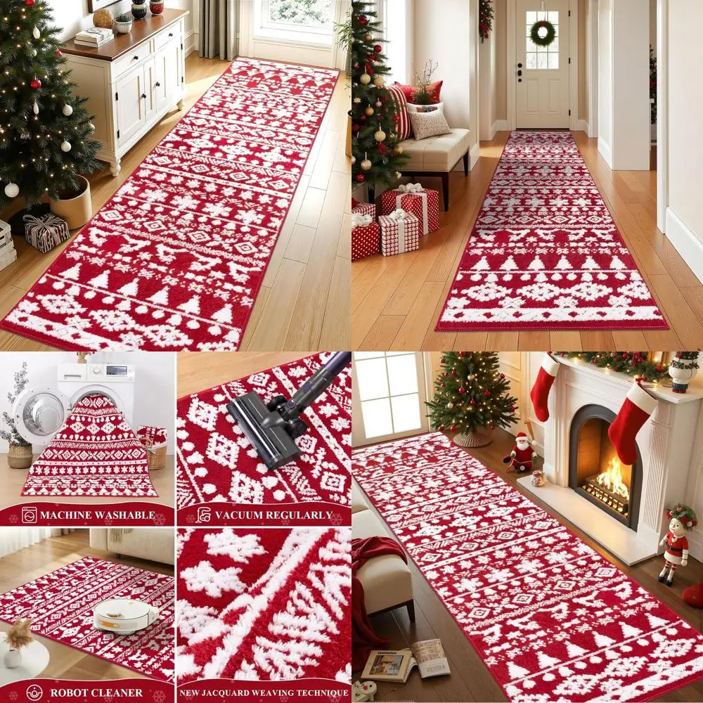 

2'x8' Washable Hallway Runner Rug, Non-Slip Winter Soft Throw Rug for Entryway, Living Room, Bedroom