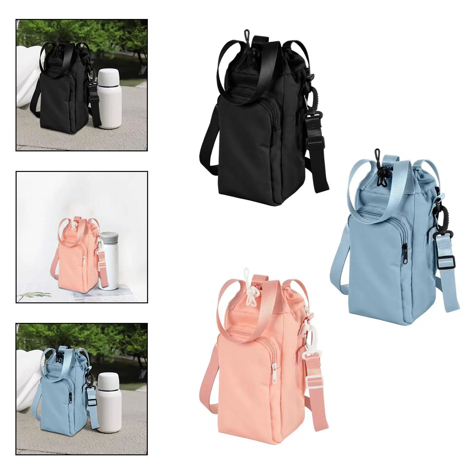 

Water Bottle Holder Stylish with Adjustable Shoulder Strap Crossbody Bag for Camping Walking Travel Outdoor Activities Cycling