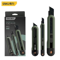 Deli 3pc Set Utility Knife Art Carving Knife Cutter School Suplies Cut Tools Wallpaper Stationery Express Delivery Safe Knife