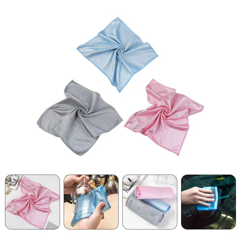 

3Pcs Microfiber Cleaning Cloths for Windows Glasses Cars Longlasting Towels Microfiber Glass Cleaning Cloths