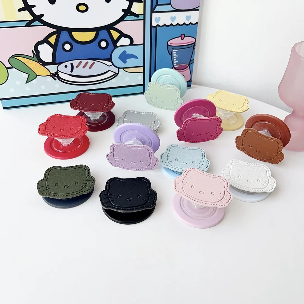 

Симпатичная кожаная подставка Sanrio Hello Kitty для Magsafe, магнитная подставка для телефона Griptok Grip Tok для iPhone, складной держатель для беспроводной зарядки