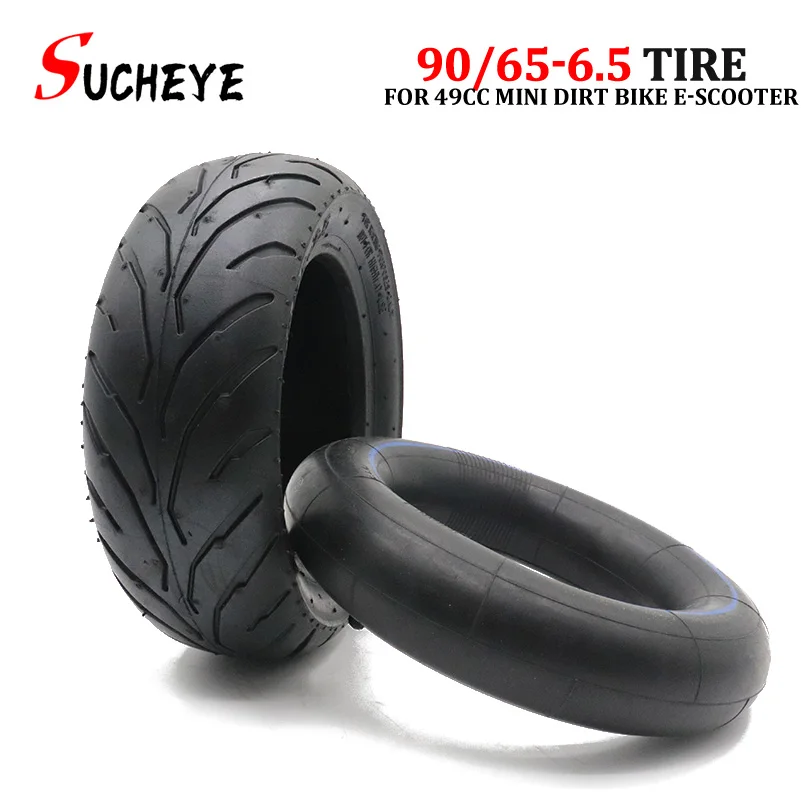 11 inch 90/65-6.5 Front Tire Inner Tube 90 Degrees Bent Valve For 49cc Mini Dirt Bike E-Scooter  Motor 