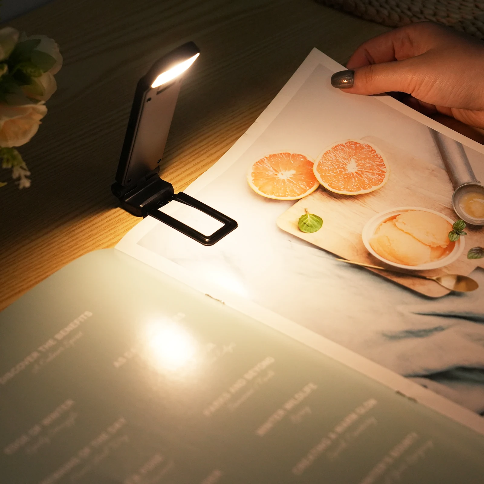 Reading Lights for Books in Bed Portable Clip-on LED USB Rechargeable Lamp Eye- in Dual Color & 5 Brightness and 30/60min Timer
