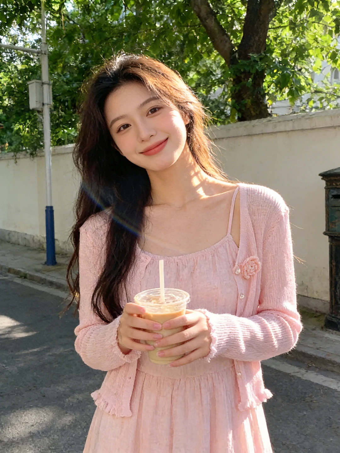

Korean Style Ice Silk Long Sleeve Knitted Top Women's Summer New Dopaamine Leaf 3D Flower Print Sun Protection Cover up