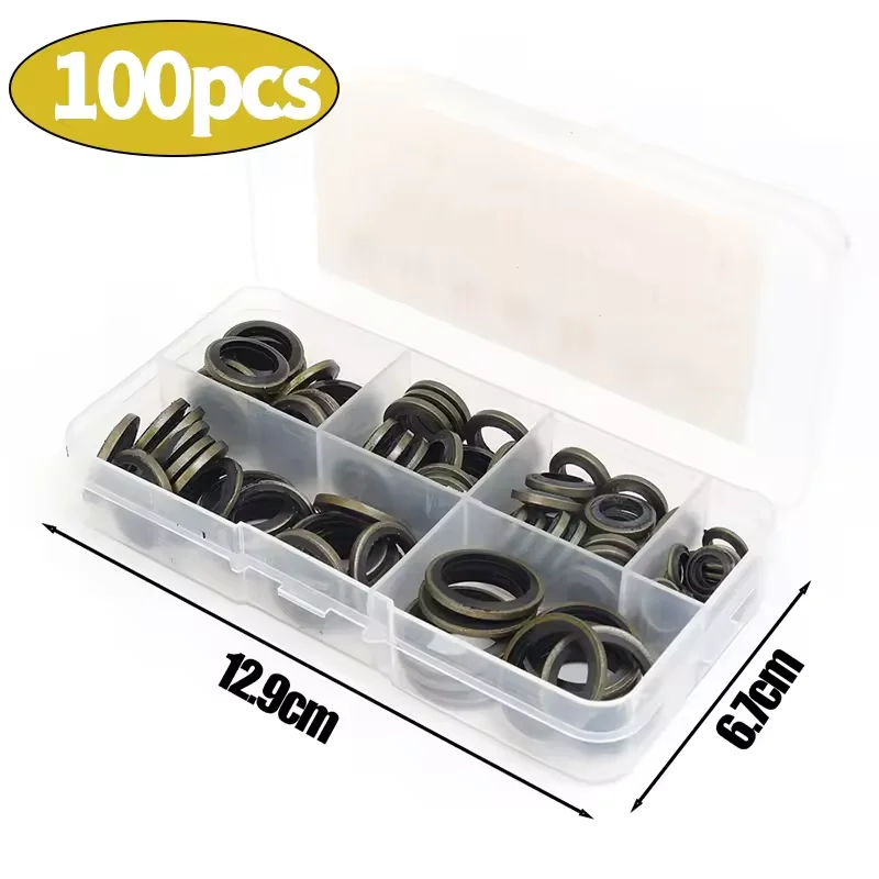 

M6 M16 Sump Plug Gasket Car Oil Drain Screw Combined Sealing Washer Bonded Seal Gasket Oil Resistant O Ring Combination Gasket