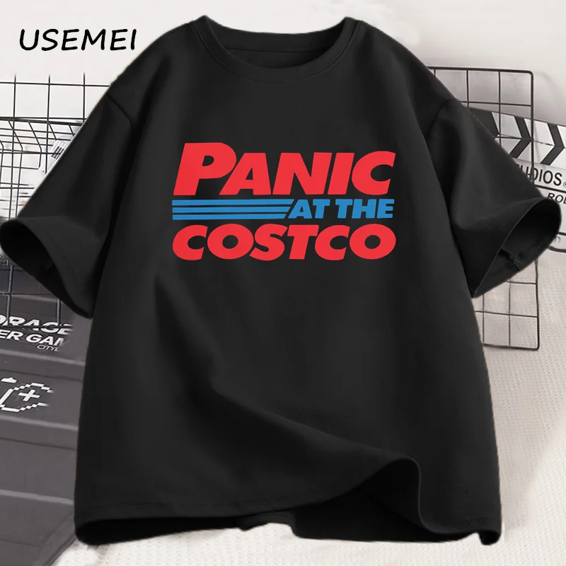 Camiseta con estampado de Panic At The Costco para hombre y mujer, ropa de calle de gran tamaño, estilo Vintage